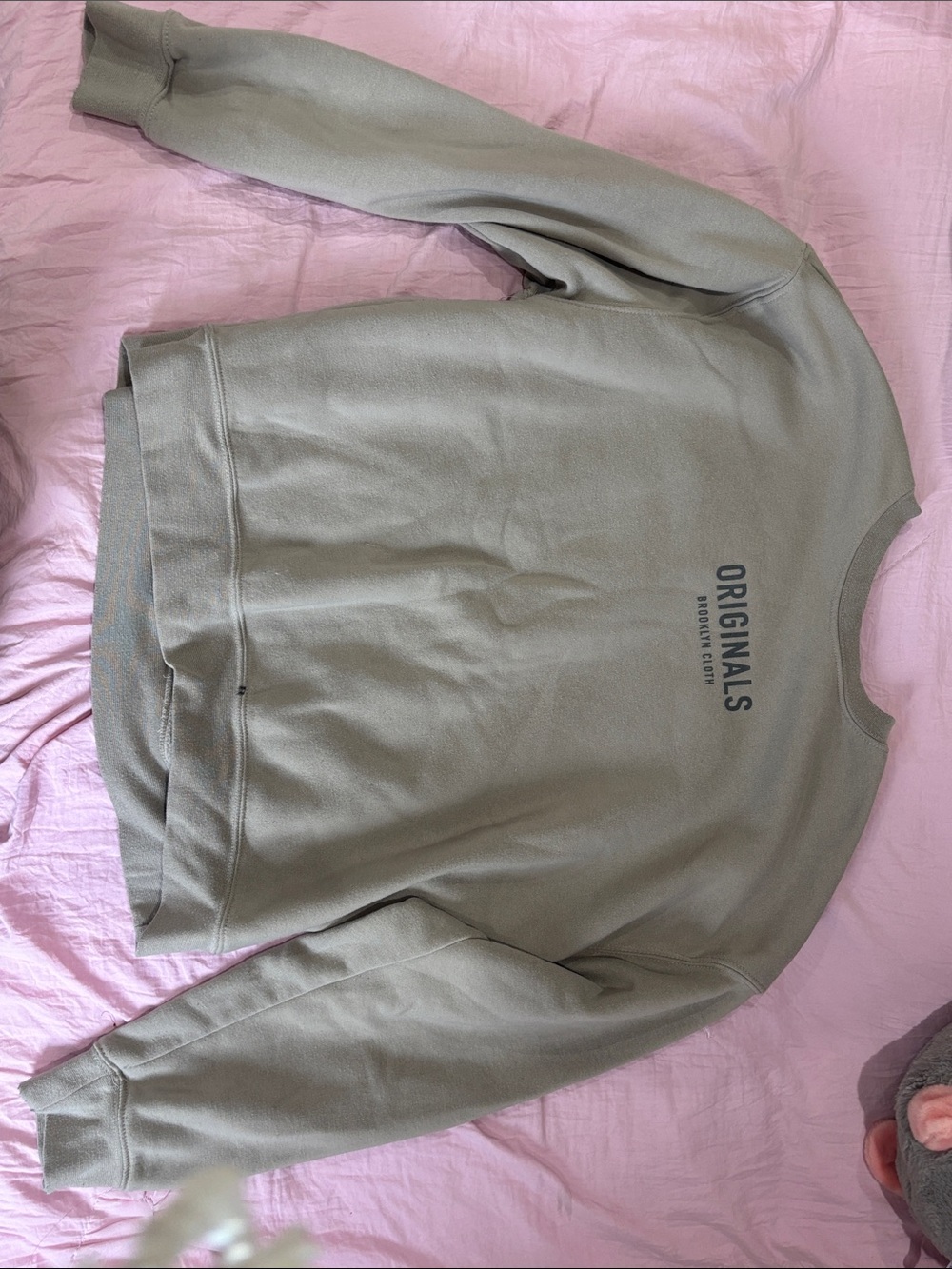 Brooklyn Cloth Olive Crewneck Sweatshirt with 'Originals' Print